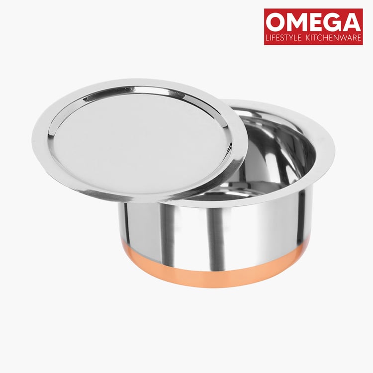 OMEGA 6Pcs Stainless Steel Copper Bottom Topes with Lids