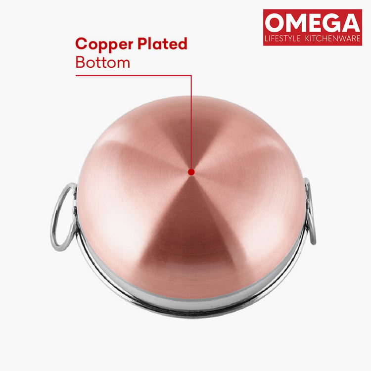 OMEGA Stainless Steel Kadai - 1.2L