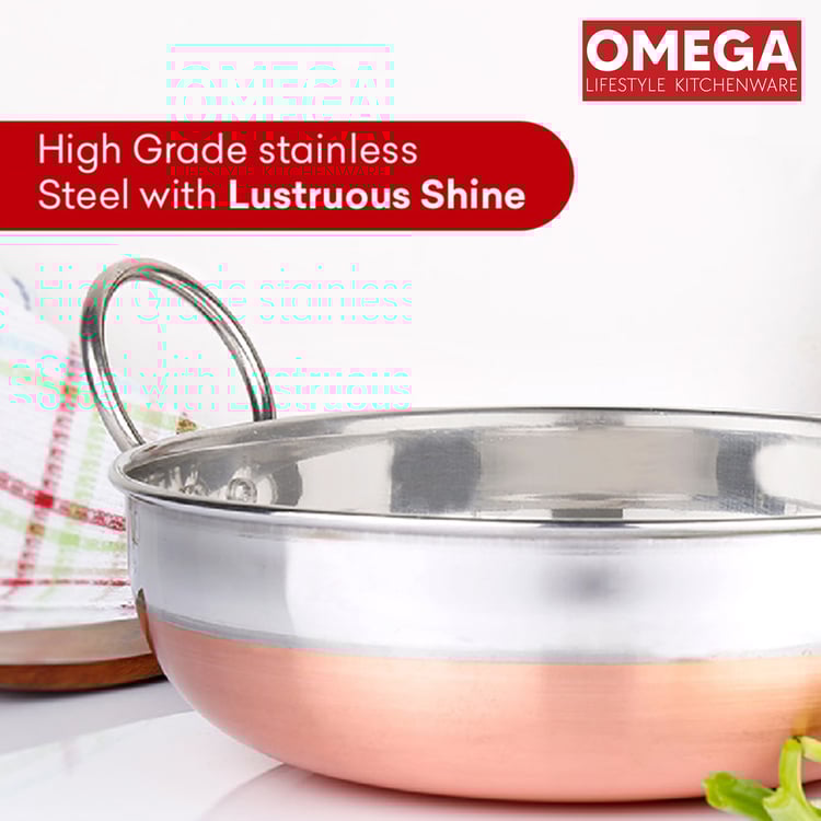 OMEGA Set of 2 Stainless Steel Kadai - 2.3L