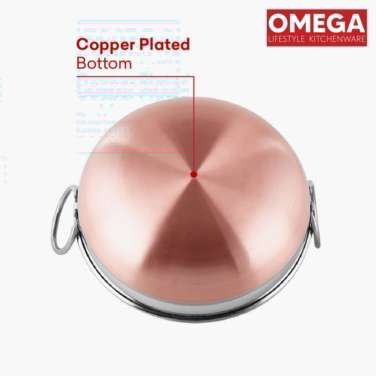 OMEGA Set of 2 Stainless Steel Kadai - 2.3L