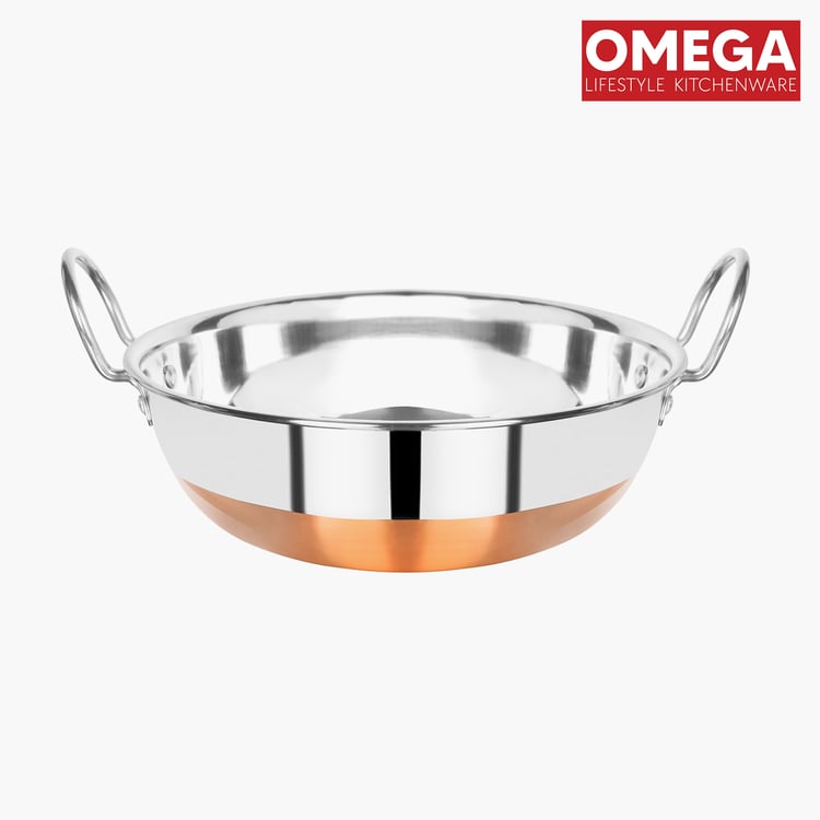 OMEGA Set of 2 Stainless Steel Kadai - 2.3L