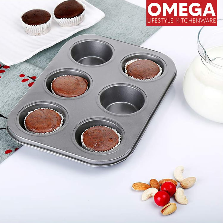 OMEGA Carbon Steel Nonstick 6-Cup Muffin Tray