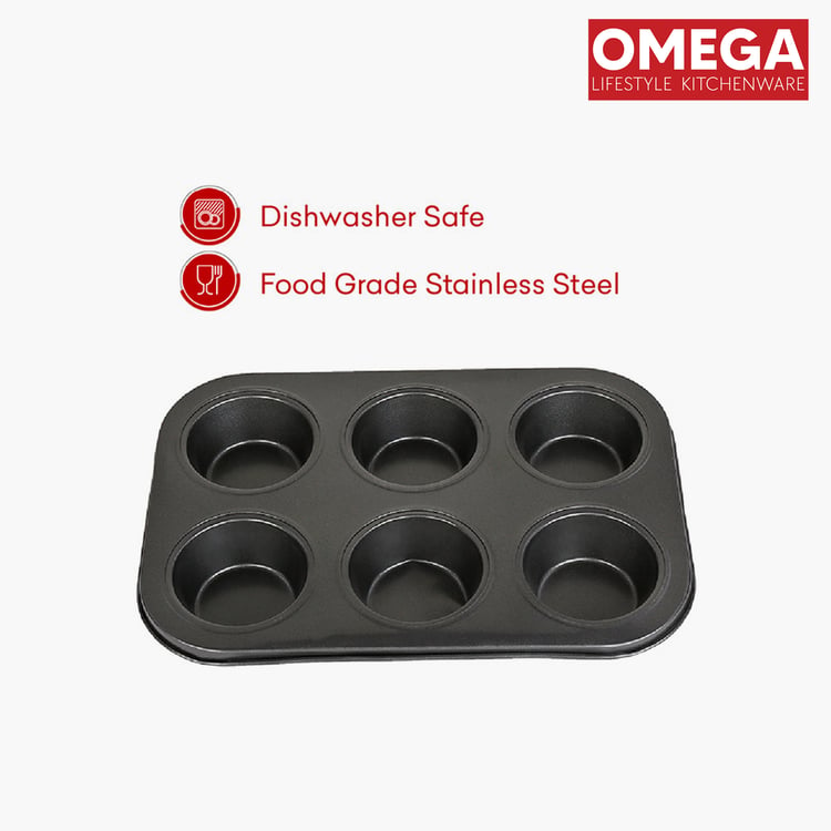 OMEGA Carbon Steel Nonstick 6-Cup Muffin Tray