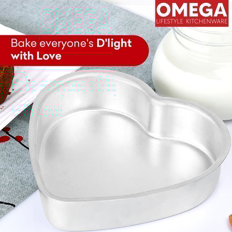 OMEGA Aluminium Heart Shape Cake Pan - 20 cm