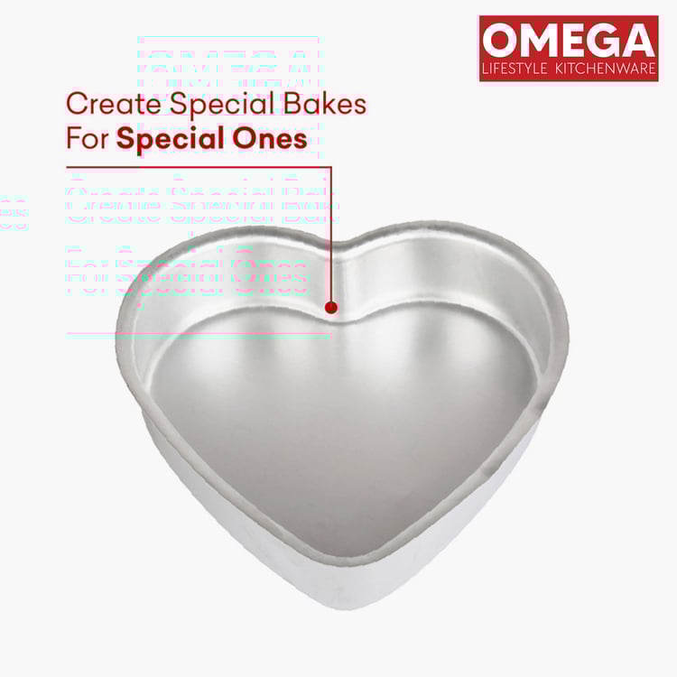 OMEGA Aluminium Heart Shape Cake Pan - 20 cm