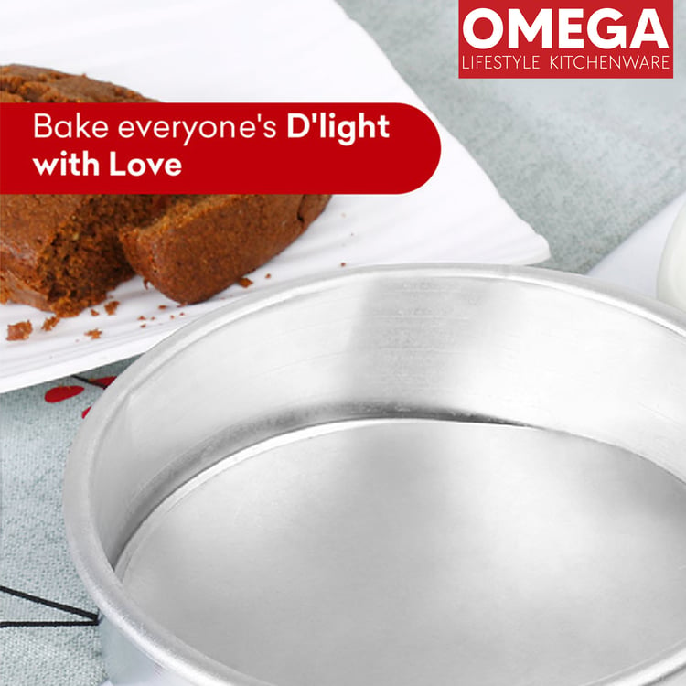 OMEGA Aluminium Round Shape Cake Pan with Removable Base - 17 cm