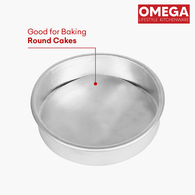 OMEGA Aluminium Round Shape Cake Pan with Removable Base - 17 cm