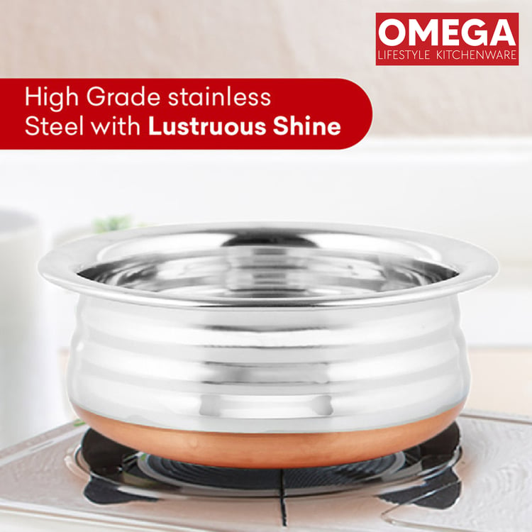 OMEGA Oster 2Pcs Stainless Steel Copper Bottom Cookware Set