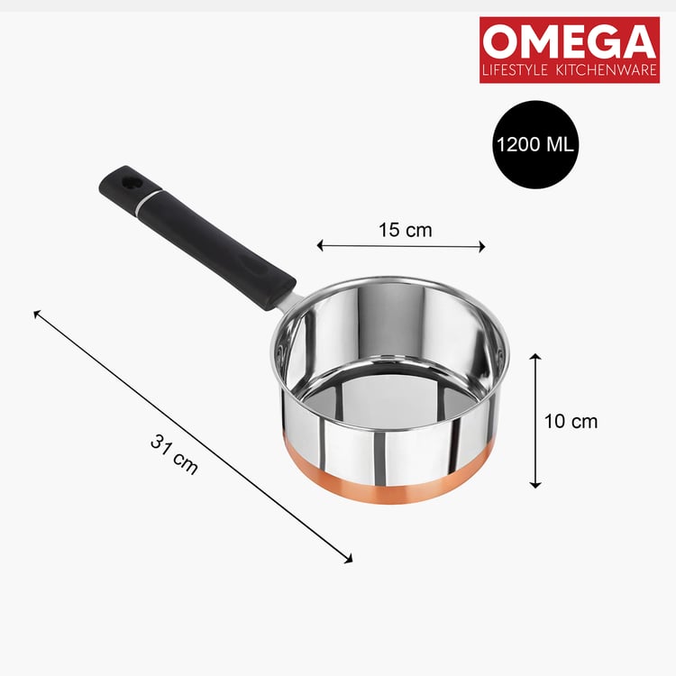 OMEGA Deluxe 6Pcs Stainless Steel Copper Bottom Cookware Set