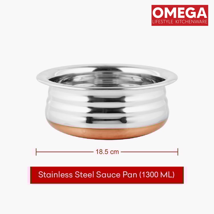 OMEGA Deluxe 6Pcs Stainless Steel Copper Bottom Cookware Set