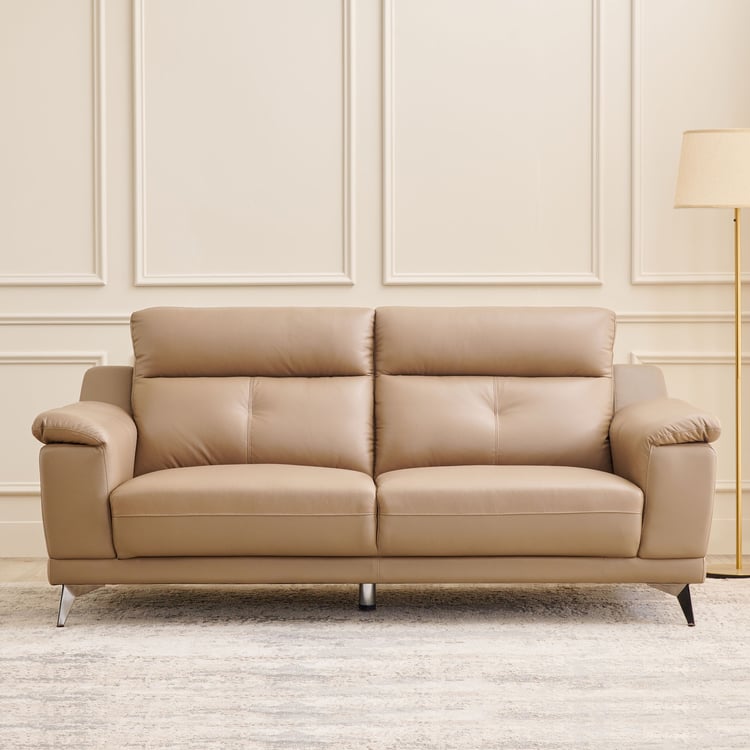 Martin Half Leather 3+2 Seater Sofa Set - Beige