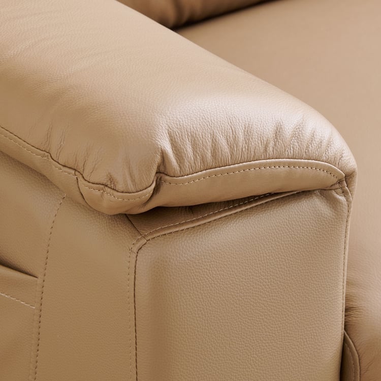 Martin Half Leather 3+2 Seater Sofa Set - Beige
