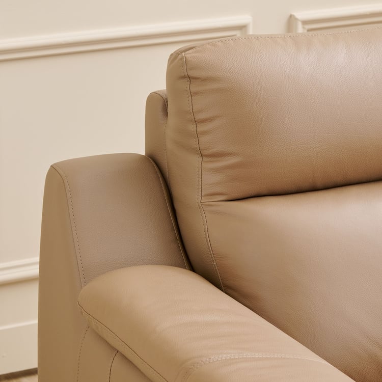 Martin Half Leather 3+2 Seater Sofa Set - Beige