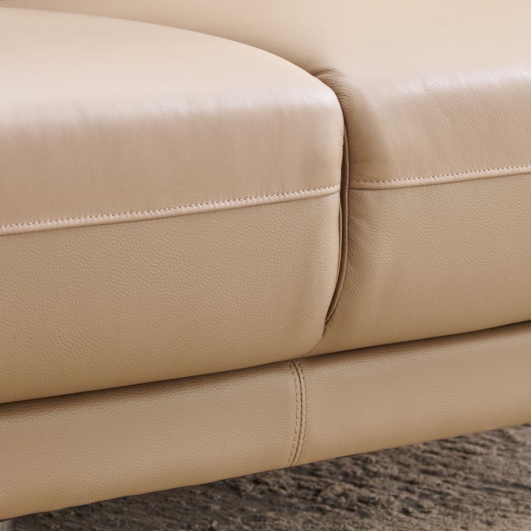 Martin Half Leather 3+2 Seater Sofa Set - Beige