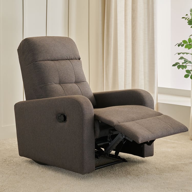 Helios Toledo Fabric 1-Seater Recliner - Brown