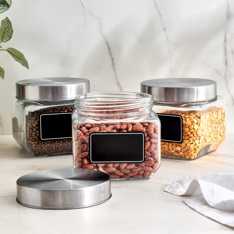 Louvre Arcade Set of 3 Glass Storage Jars with Lid - 780ml