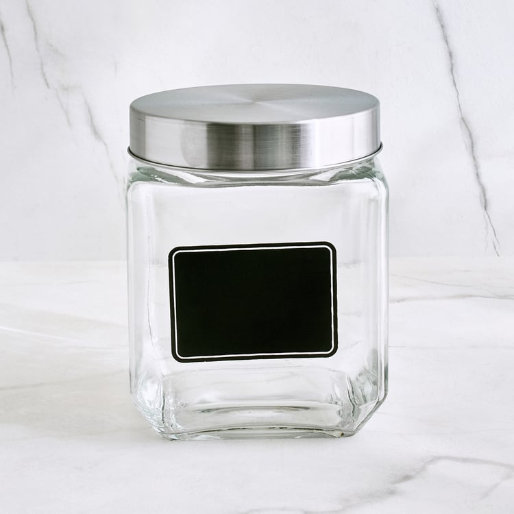 Louvre Arcade Set of 2 Glass Storage Jars with Lid - 1.2L