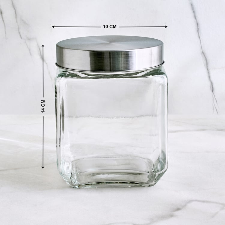 Louvre Arcade Set of 2 Glass Storage Jars with Lid - 1.2L