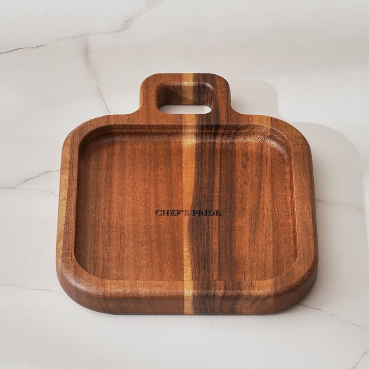 Chef's Pride Jepson Acacia Wood Appetiser Plate - 20x16cm
