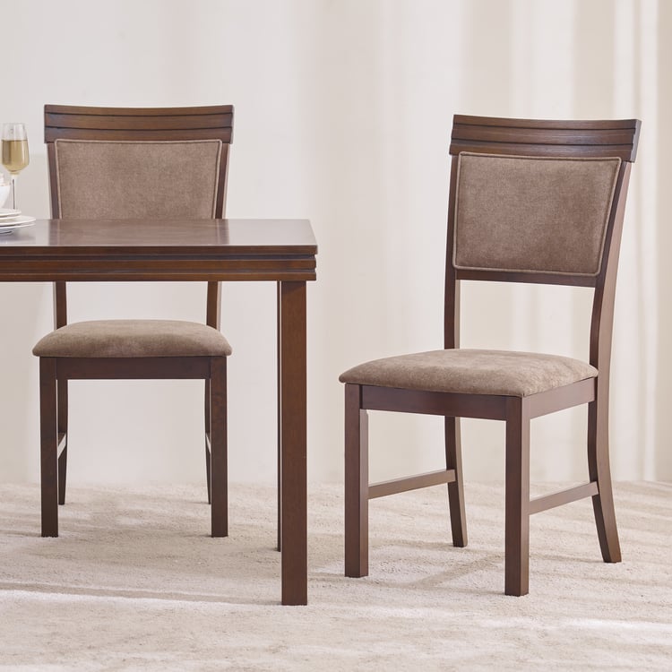 Hercules Solid Wood 4-Seater Dining Set with Chairs - Brown