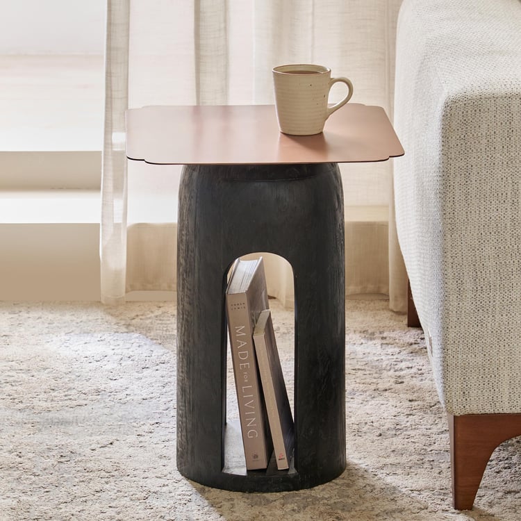 Alvin Metal Top Accent Table - Black