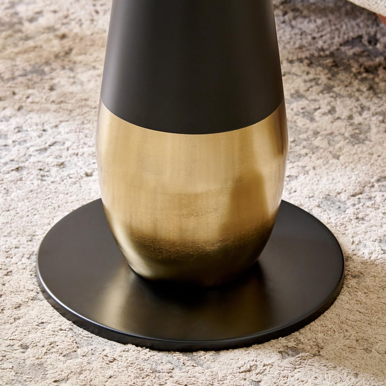 Eloise Marble Top Accent Table - Black