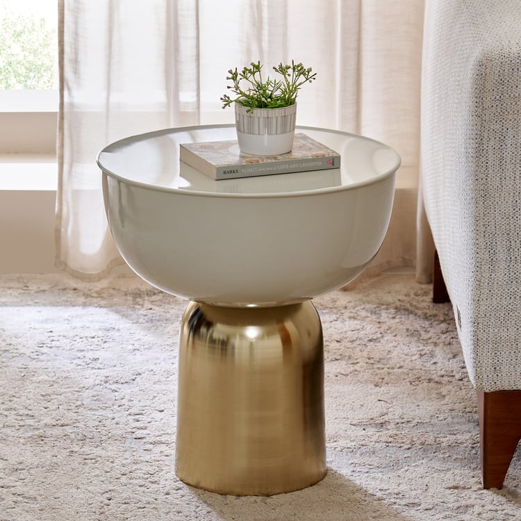 Homeshores Metal Top Accent Table - Gold