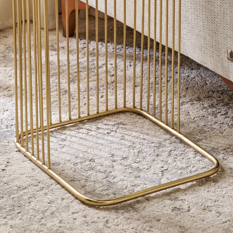 Opus Glass Top Accent Table - Gold