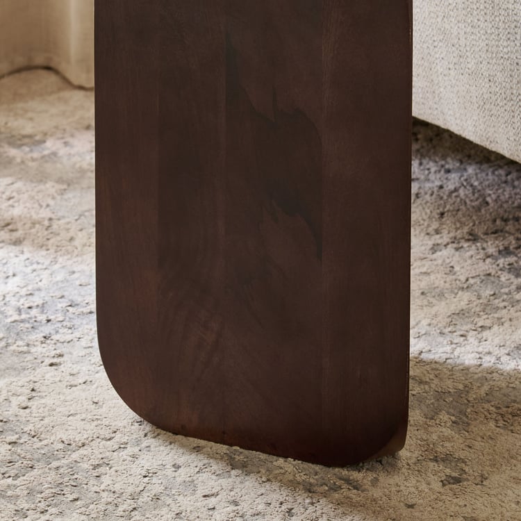 Ripple Metal Top Accent Table - Brown