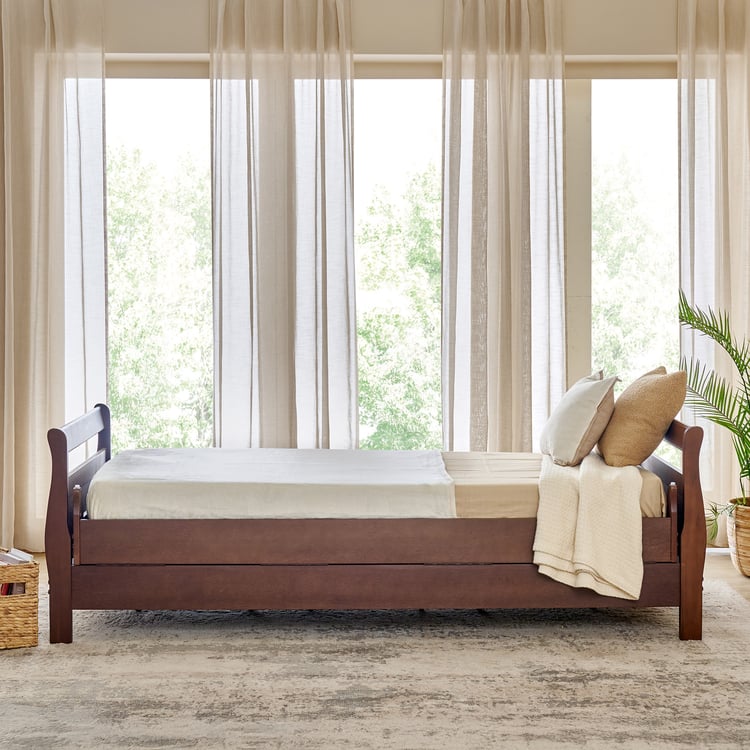 Costa Mahogany Wood 3-Seater Day Bed - Walnut