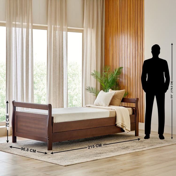 Costa Mahogany Wood 3-Seater Day Bed - Walnut
