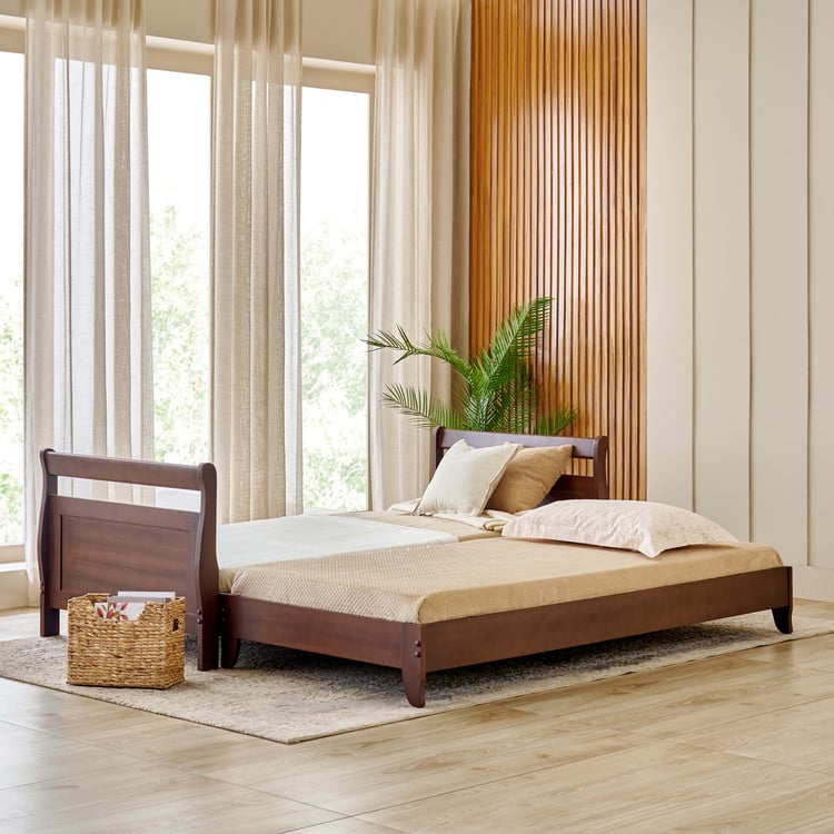Costa Mahogany Wood 3-Seater Day Bed - Walnut
