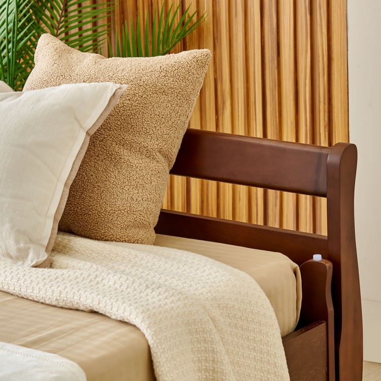 Costa Mahogany Wood 3-Seater Day Bed - Walnut