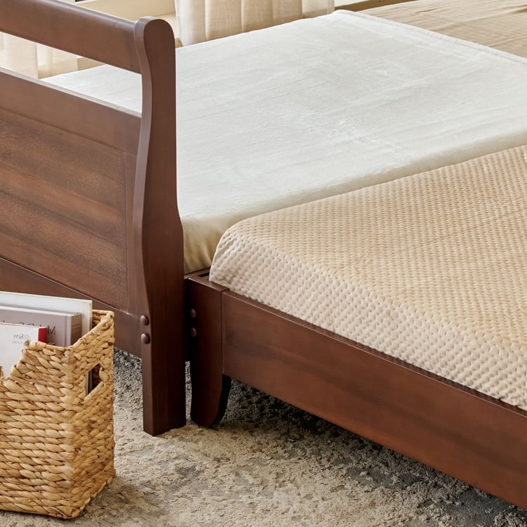 Costa Mahogany Wood 3-Seater Day Bed - Walnut