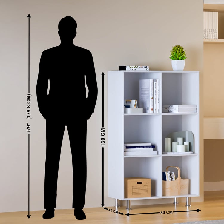 Helios Soho 3-Tier Open Book Shelf with Legs - White