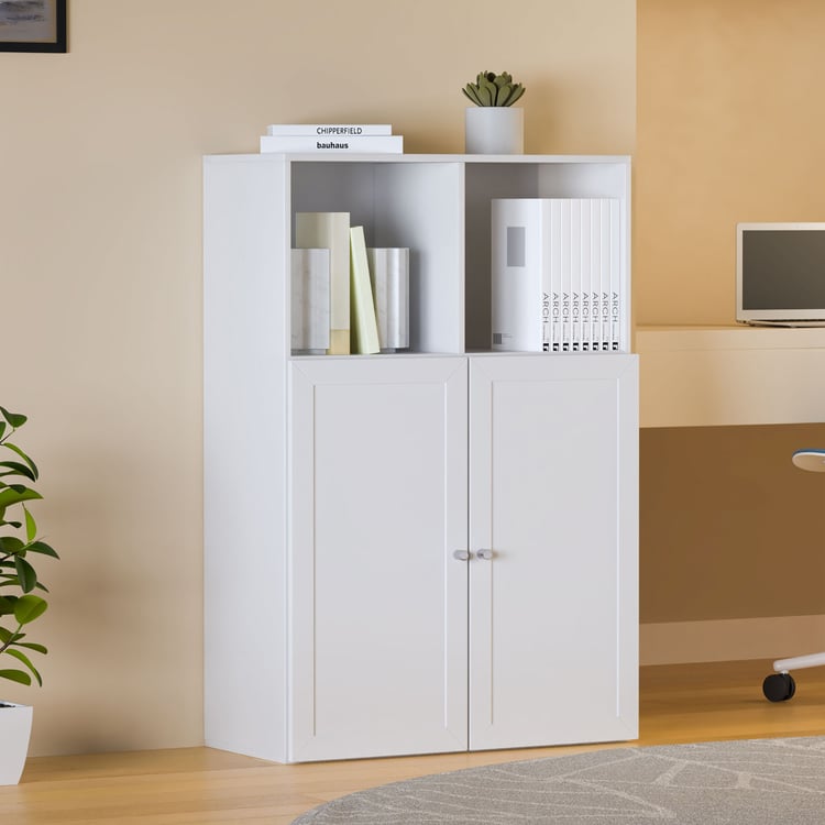 Helios Soho 2-Door Book Cabinet - White