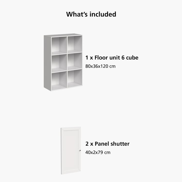 Helios Soho 2-Door Book Cabinet - White