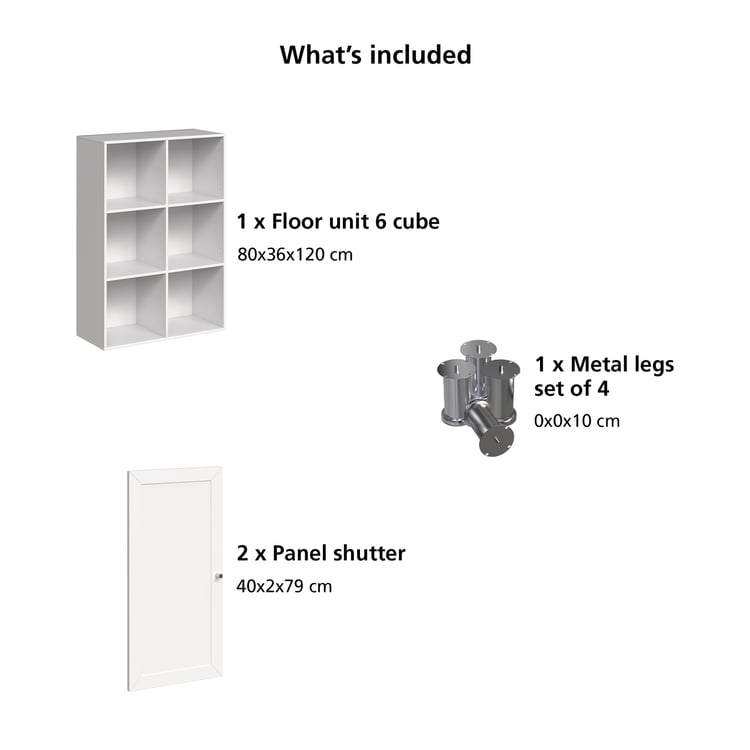 Helios Soho 2-Door Book Cabinet with Legs - White