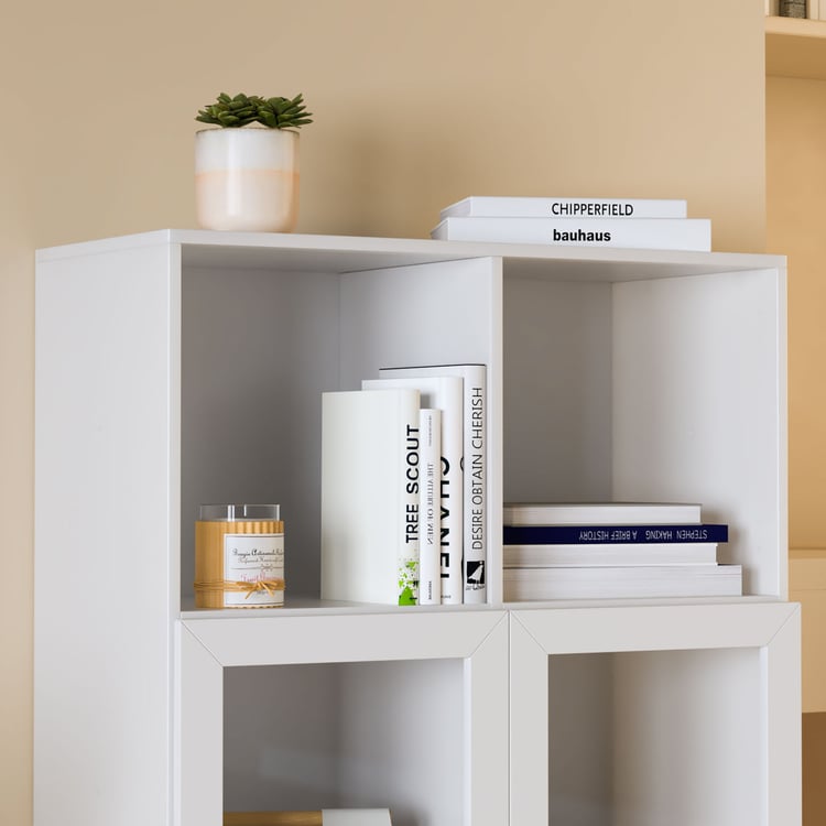 Helios Soho 2-Glass Door Book Cabinet - White