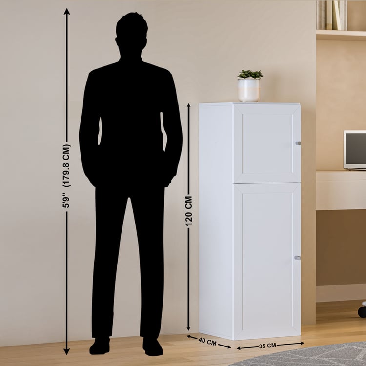 Helios Soho 2-Door Book Cabinet - White