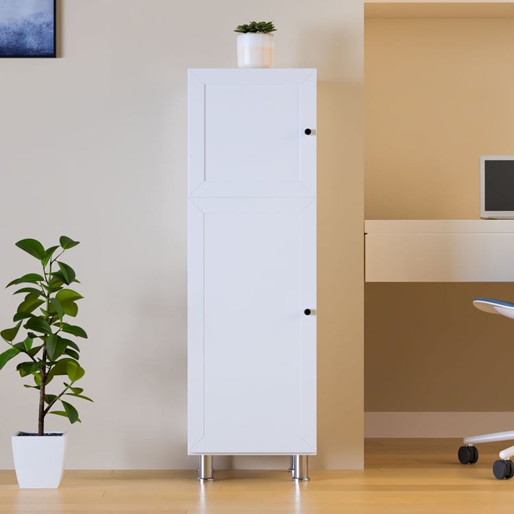 Helios Soho 2-Door Book Cabinet with Legs - White