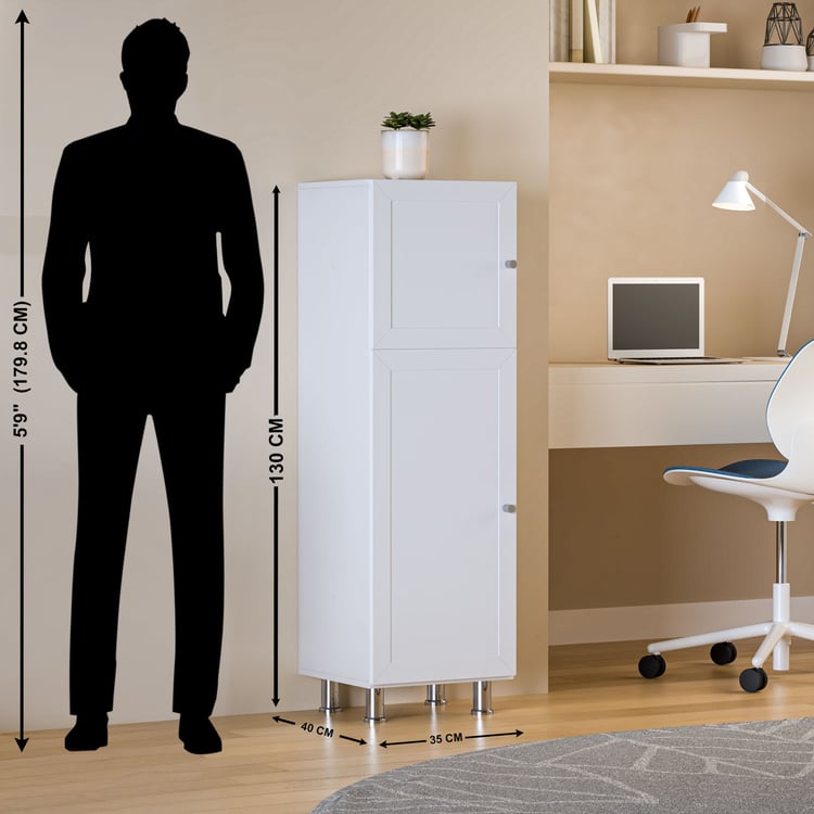 Helios Soho 2-Door Book Cabinet with Legs - White