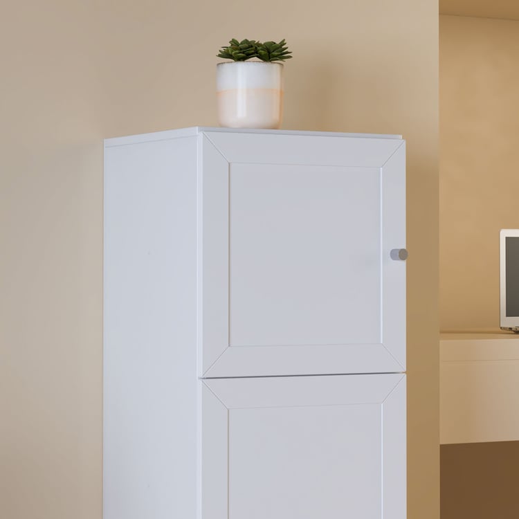 Helios Soho 2-Door Book Cabinet with Legs - White