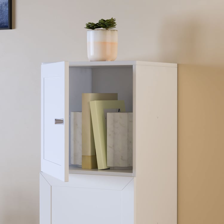 Helios Soho 2-Door Book Cabinet with Legs - White