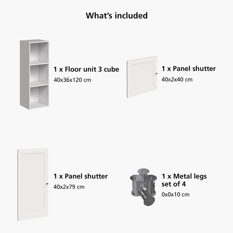 Helios Soho 2-Door Book Cabinet with Legs - White