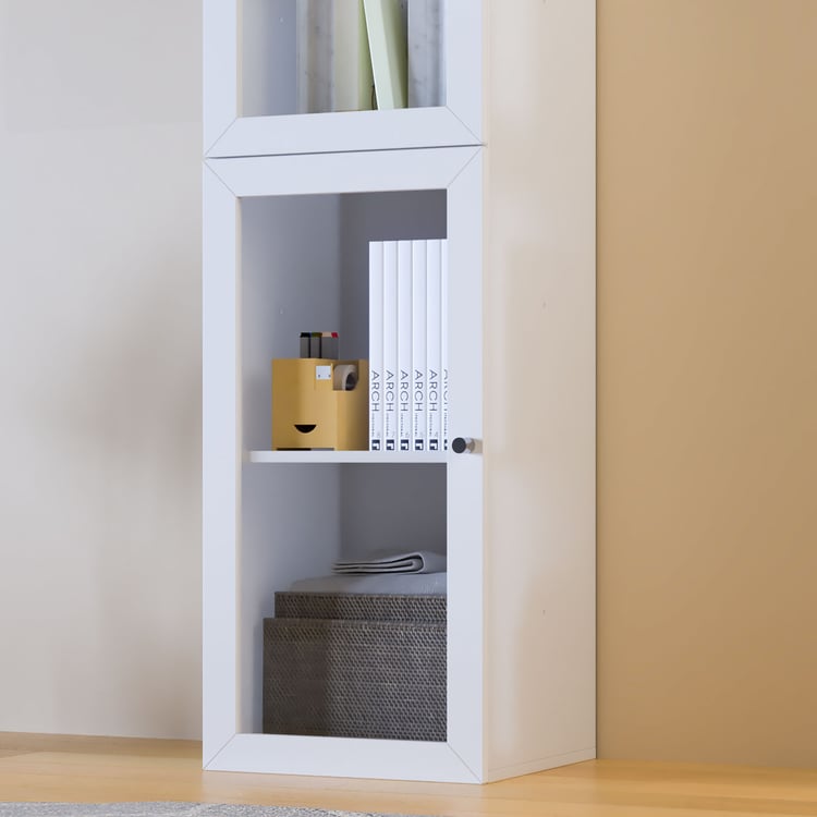 Helios Soho 2-Glass Door Book Cabinet - White