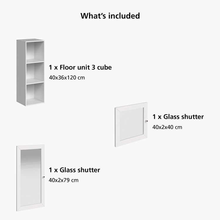 Helios Soho 2-Glass Door Book Cabinet - White