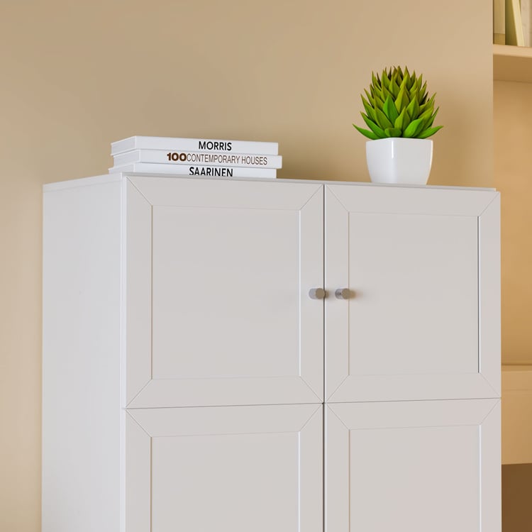 Helios Soho 4-Door Book Cabinet - White