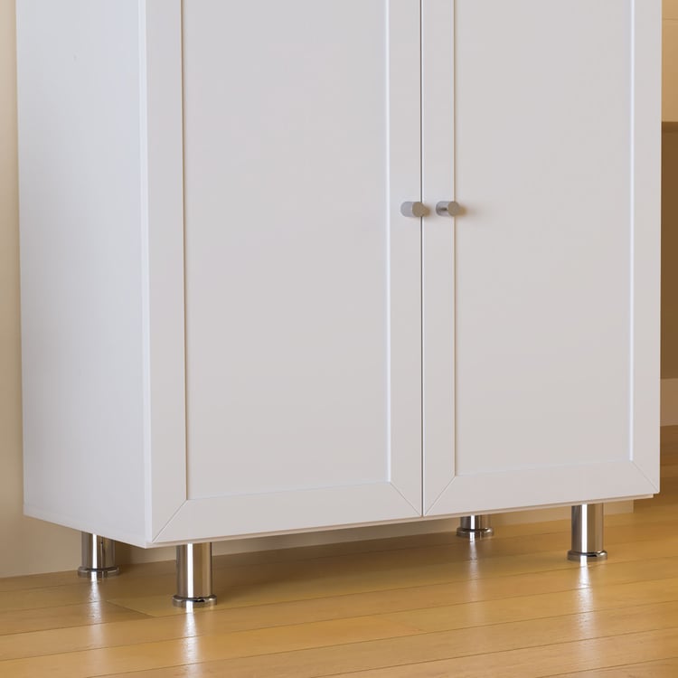 Helios Soho 4-Door Book Cabinet with Legs - White