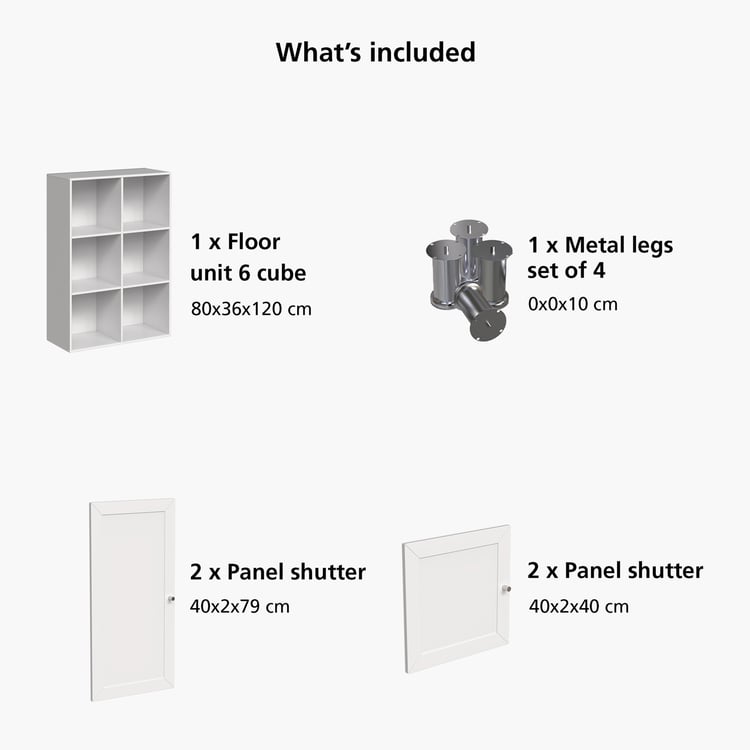 Helios Soho 4-Door Book Cabinet with Legs - White